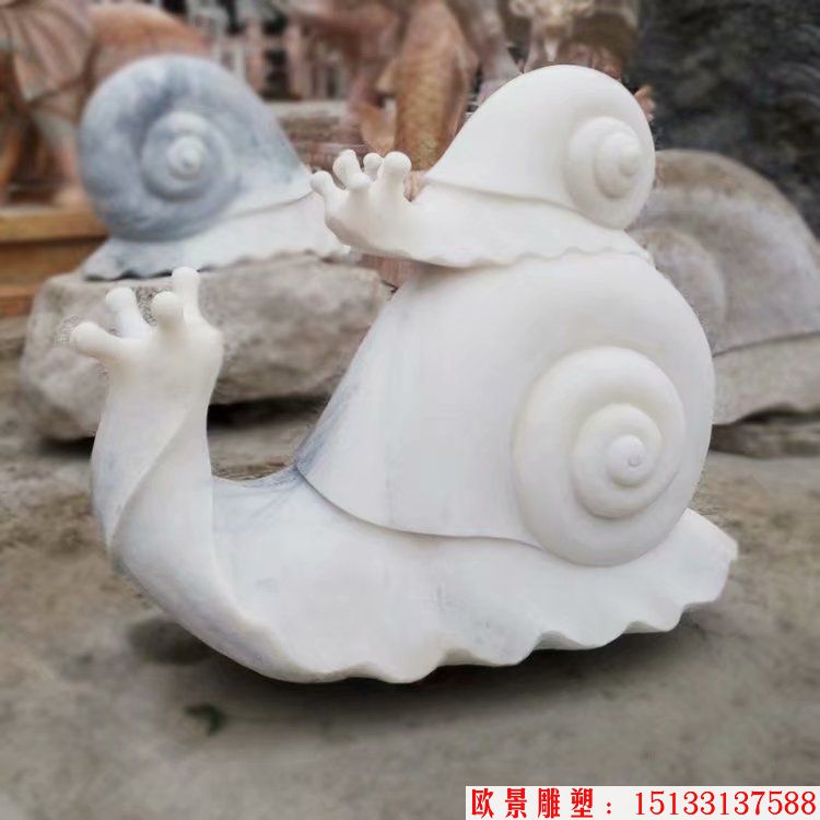 石雕蜗牛雕塑，仿真蜗牛雕塑，蜗牛立体石雕1